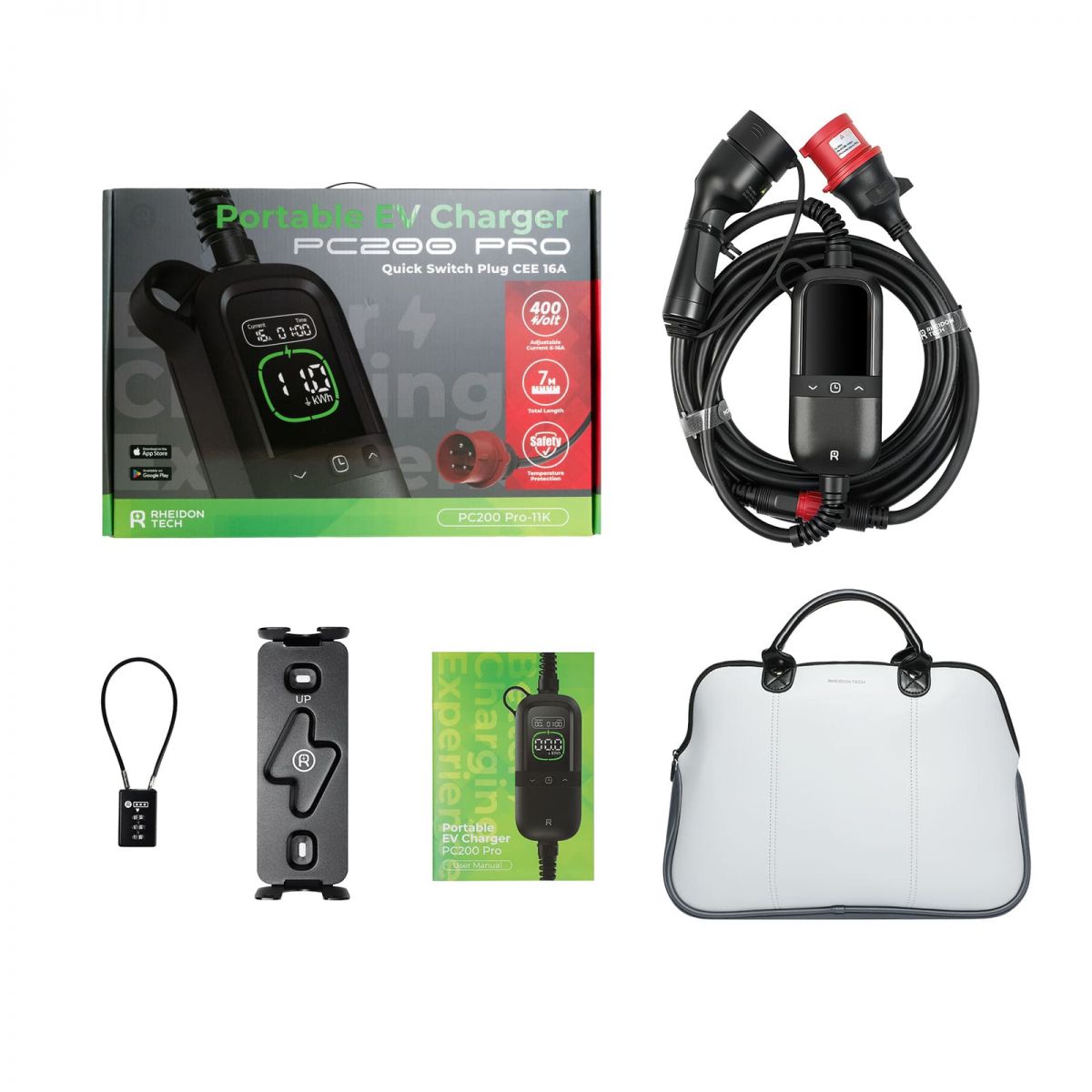 Пълен комплект мобилна зарядна станция RheidonTech PC200 PRO 11 kW